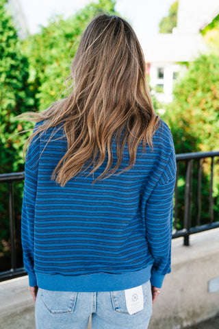 Autumn Essence Striped Top - Blue