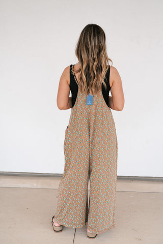 Dreamscape Floral Jumpsuit - Mocha