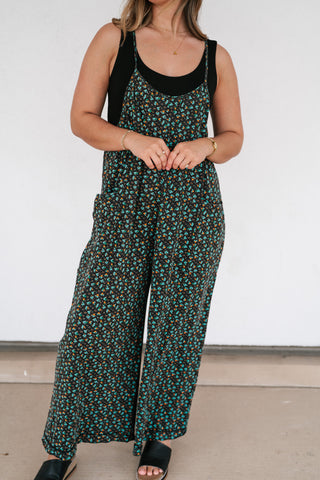 Dreamscape Floral Jumpsuit - Black