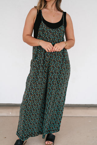 Dreamscape Floral Jumpsuit - Black
