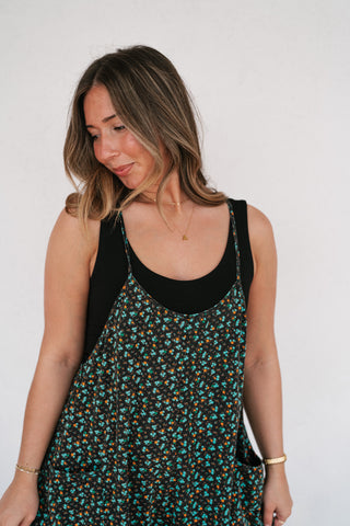 Dreamscape Floral Jumpsuit - Black