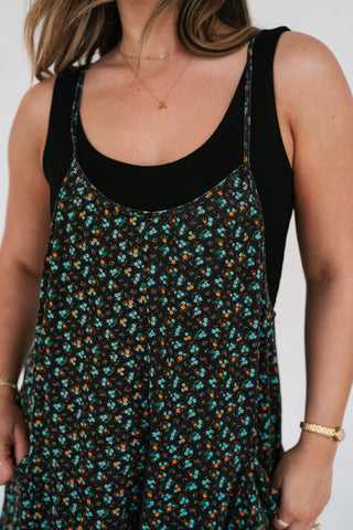 Dreamscape Floral Jumpsuit - Black
