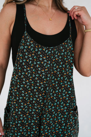Dreamscape Floral Jumpsuit - Black
