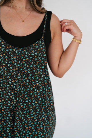 Dreamscape Floral Jumpsuit - Black