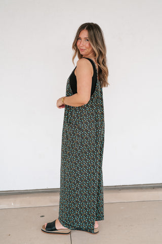 Dreamscape Floral Jumpsuit - Black