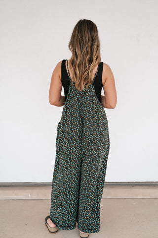 Dreamscape Floral Jumpsuit - Black