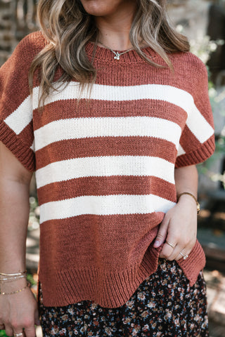 Brickstone Striped Sweater Top