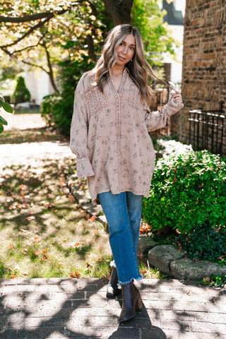 Peaceful Meadow Collared Gauze Tunic