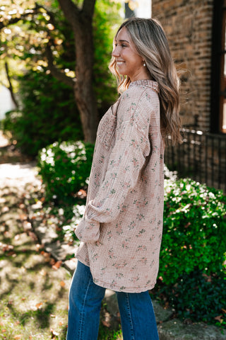 Peaceful Meadow Collared Gauze Tunic