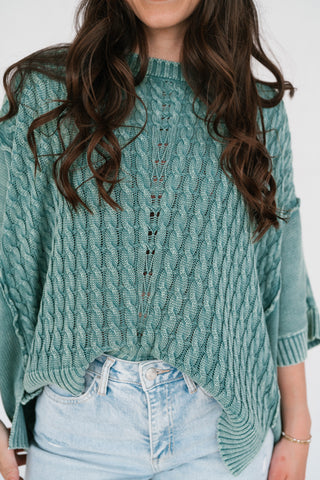 Indie Girl Short Sleeve Knit Mineral Wash Top