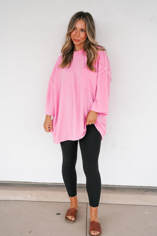 Forever Ideal Ribbed Top - Pink