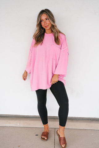 Forever Ideal Ribbed Top - Pink