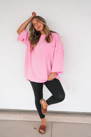 Forever Ideal Ribbed Top - Pink