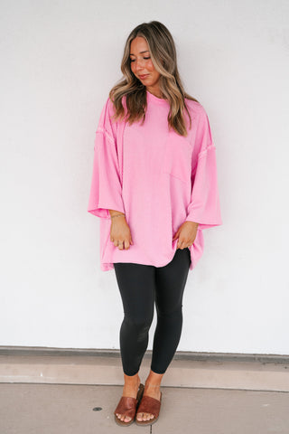 Forever Ideal Ribbed Top - Pink