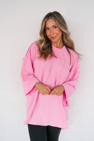 Forever Ideal Ribbed Top - Pink