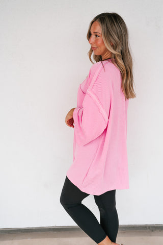 Forever Ideal Ribbed Top - Pink
