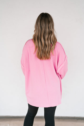 Forever Ideal Ribbed Top - Pink