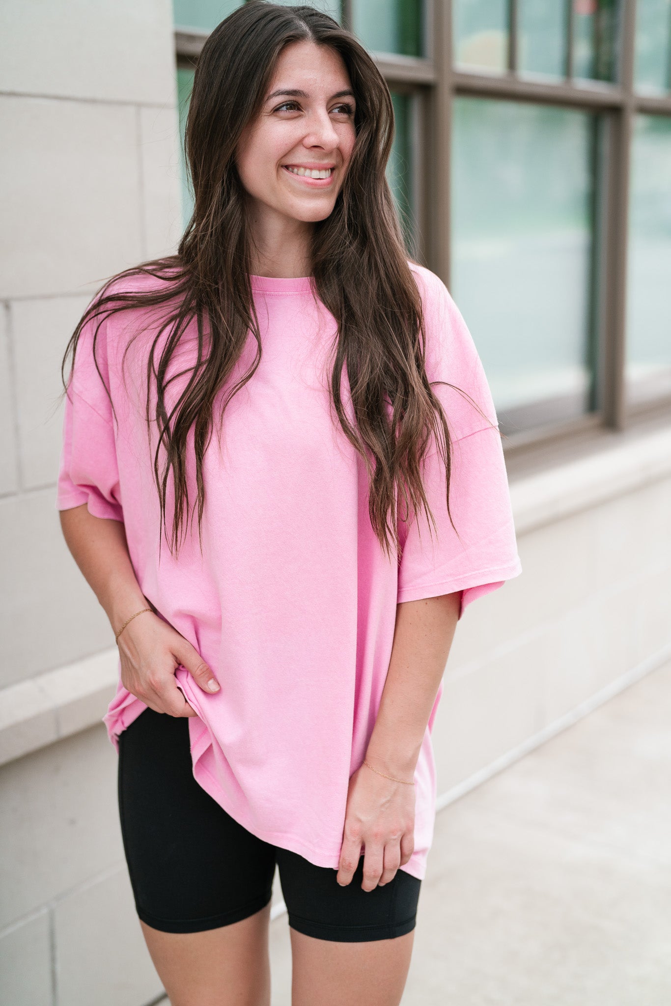 Lounge Around Mineral Wash Oversized Tee Pink Birch & Bell Boutique