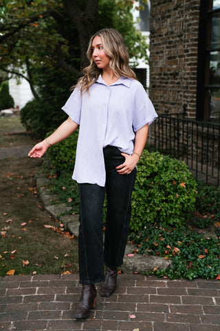 Pearl Drift Collared Top - Lavender