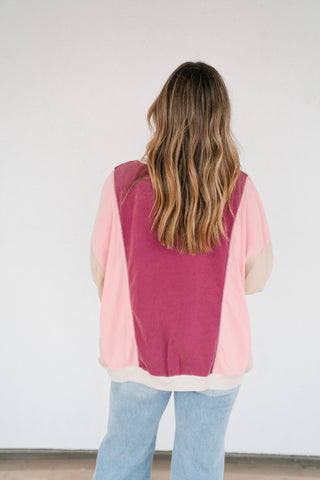 Georgia Color Block Top - Berry