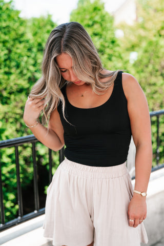 Perfect Layer Scoop Neck Tank - Black