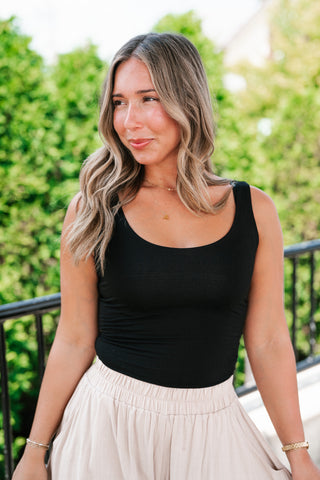 Perfect Layer Scoop Neck Tank - Black