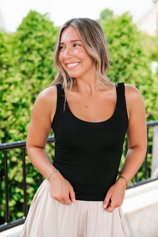 Perfect Layer Scoop Neck Tank - Black