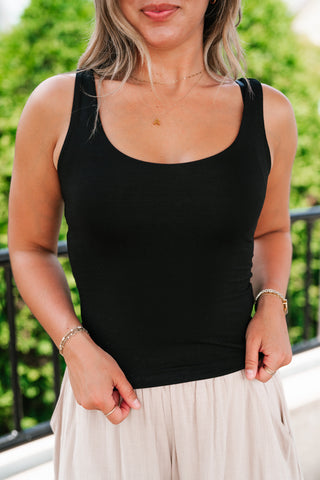 Perfect Layer Scoop Neck Tank - Black