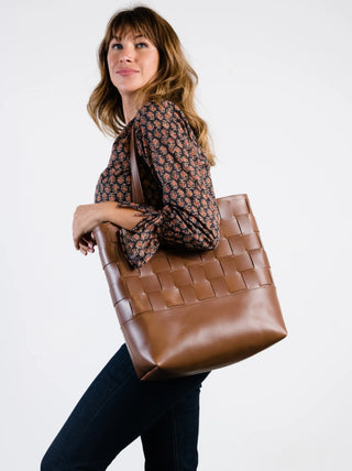 Able Mamuye Woven Tote - Whiskey