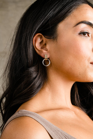 Able Fonda Two-Tone Drop Earrings