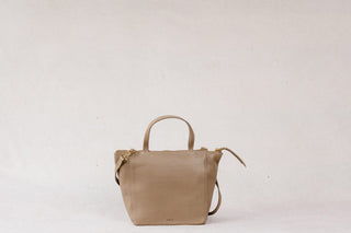 Able Lari Top-Zip Crossbody: Pebbled Driftwood
