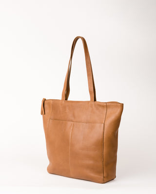Able Lari Zip-Top Tote: Pebbled Whiskey