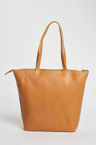 Able Lari Zip-Top Tote: Cognac