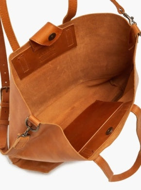 Able Abera Crossbody Tote - Cognac