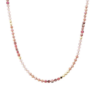 Pink and Gold Beaded Necklace
