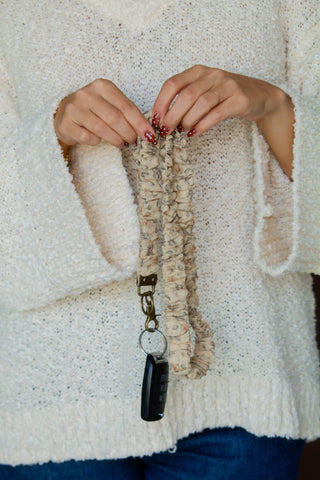 Beige Floral Lanyard - ANDI