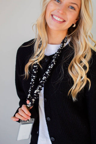 Onyx Floral Lanyard - ANDI