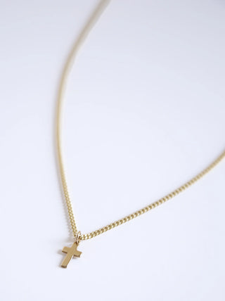Able Cross Pendant Curb Chain Necklace