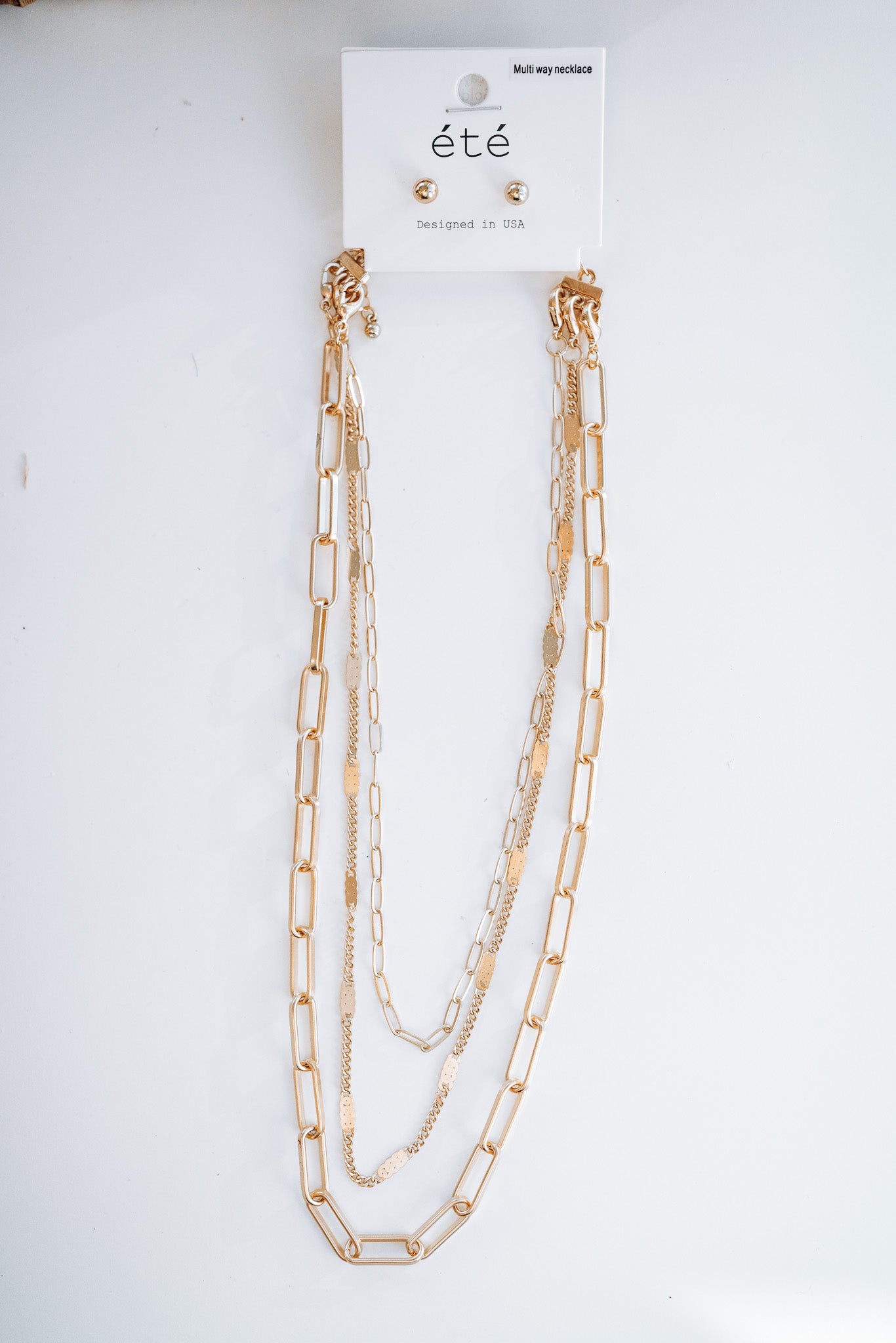 Three Classic Layered Necklace