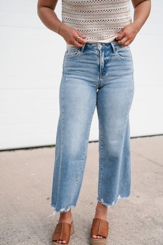Vervet Josie High Rise Crop Wide Leg Jean