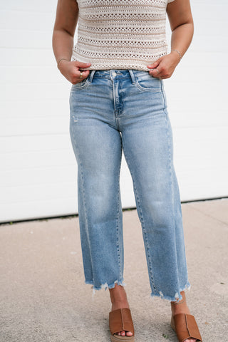 Vervet Josie High Rise Crop Wide Leg Jean