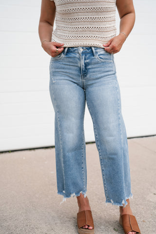 Vervet Josie High Rise Crop Wide Leg Jean