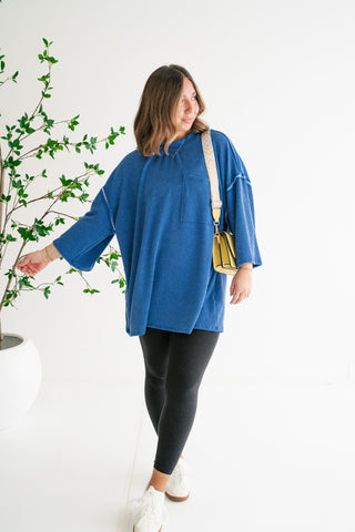 Forever Ideal Ribbed Top - Royal Blue