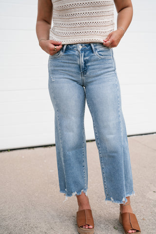 Vervet Josie High Rise Crop Wide Leg Jean