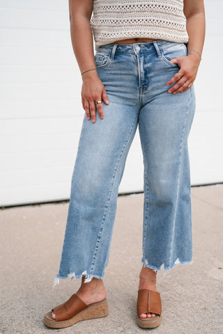 Vervet Josie High Rise Crop Wide Leg Jean