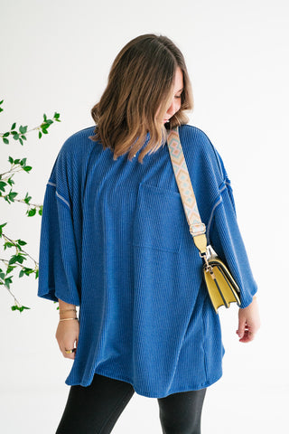 Forever Ideal Ribbed Top - Royal Blue