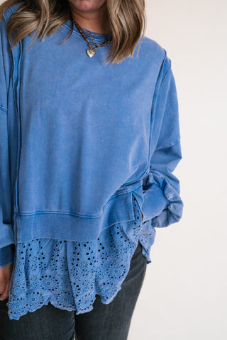 Blue Horizon Layered Peplum Top