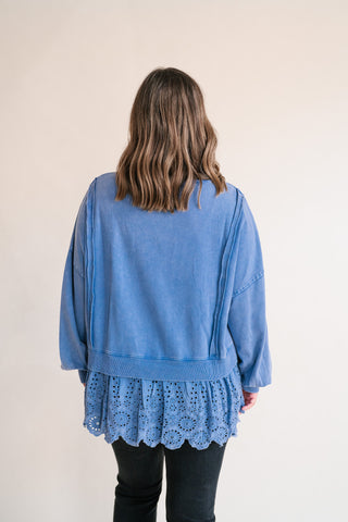Blue Horizon Layered Peplum Top