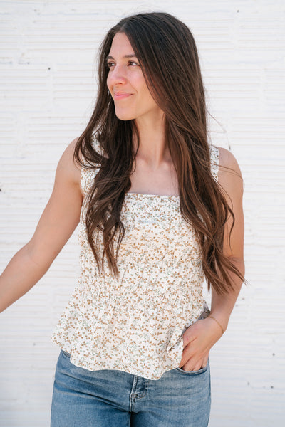 Garden Getaway Floral Square Neck Tank