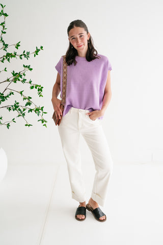 Daily Light Sweater Vest Top - Lavender